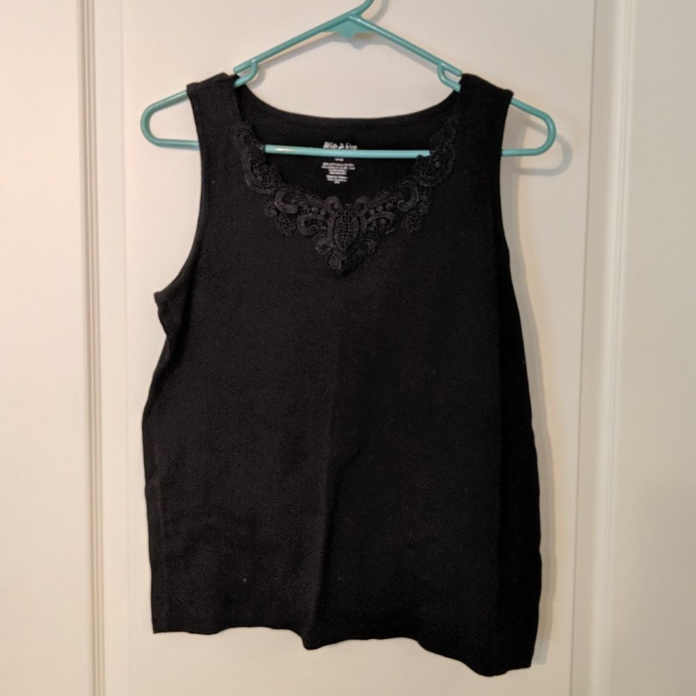 Black Tank Top w/ Neck Detailing